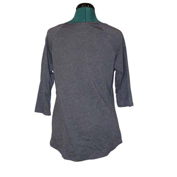 Tailgate USA Stars Heart Graphic Baseball Tee Gray 3/4 Sleeve Shirt Size M - Picture 2 of 3